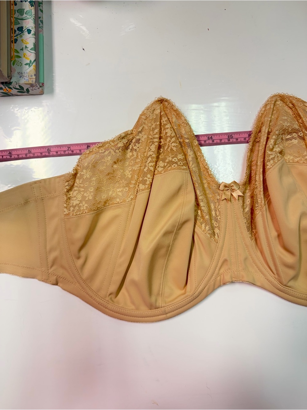 Strapless Full Coverage Lace Accent Nude Bra